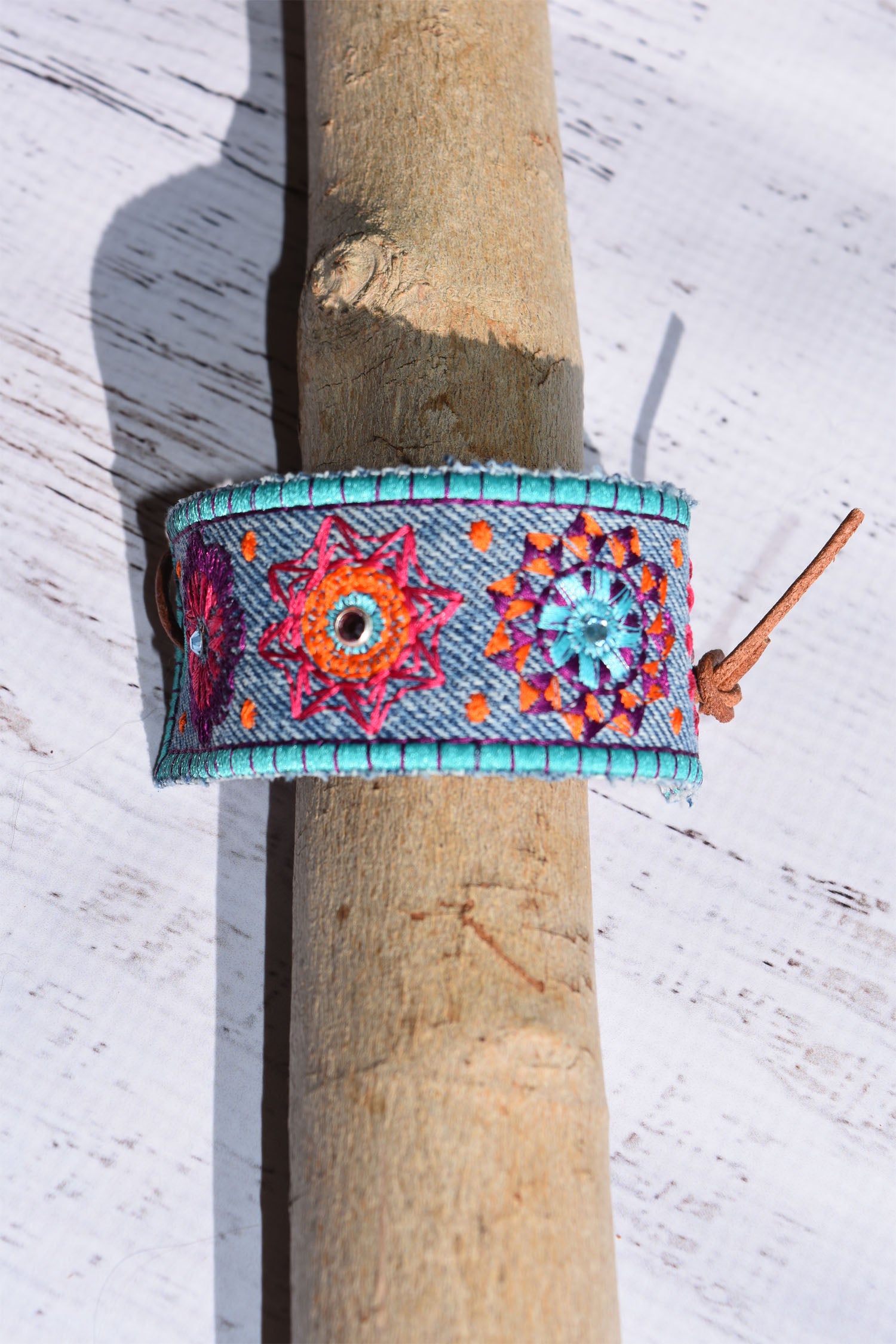 Sassy Cowgirl embroidered fabric bracelet - Western Border and Co