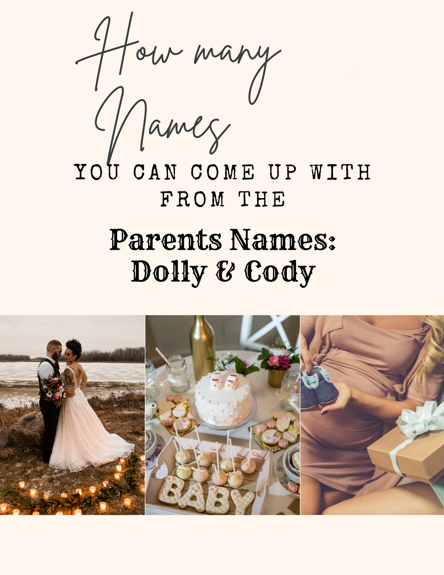 How many country/western names you can get / Baby Shower Game