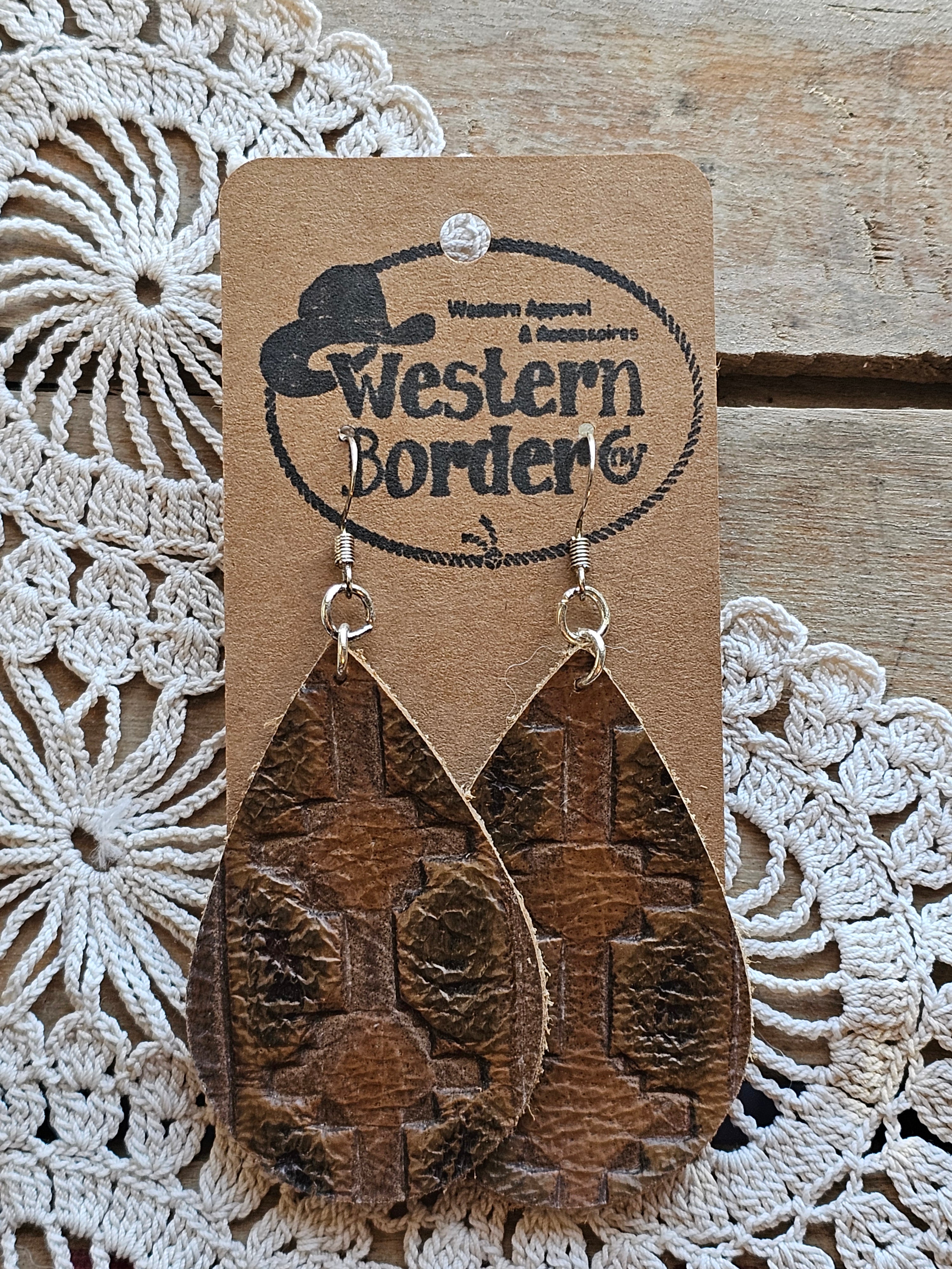 Tear Drop Earrings Brown