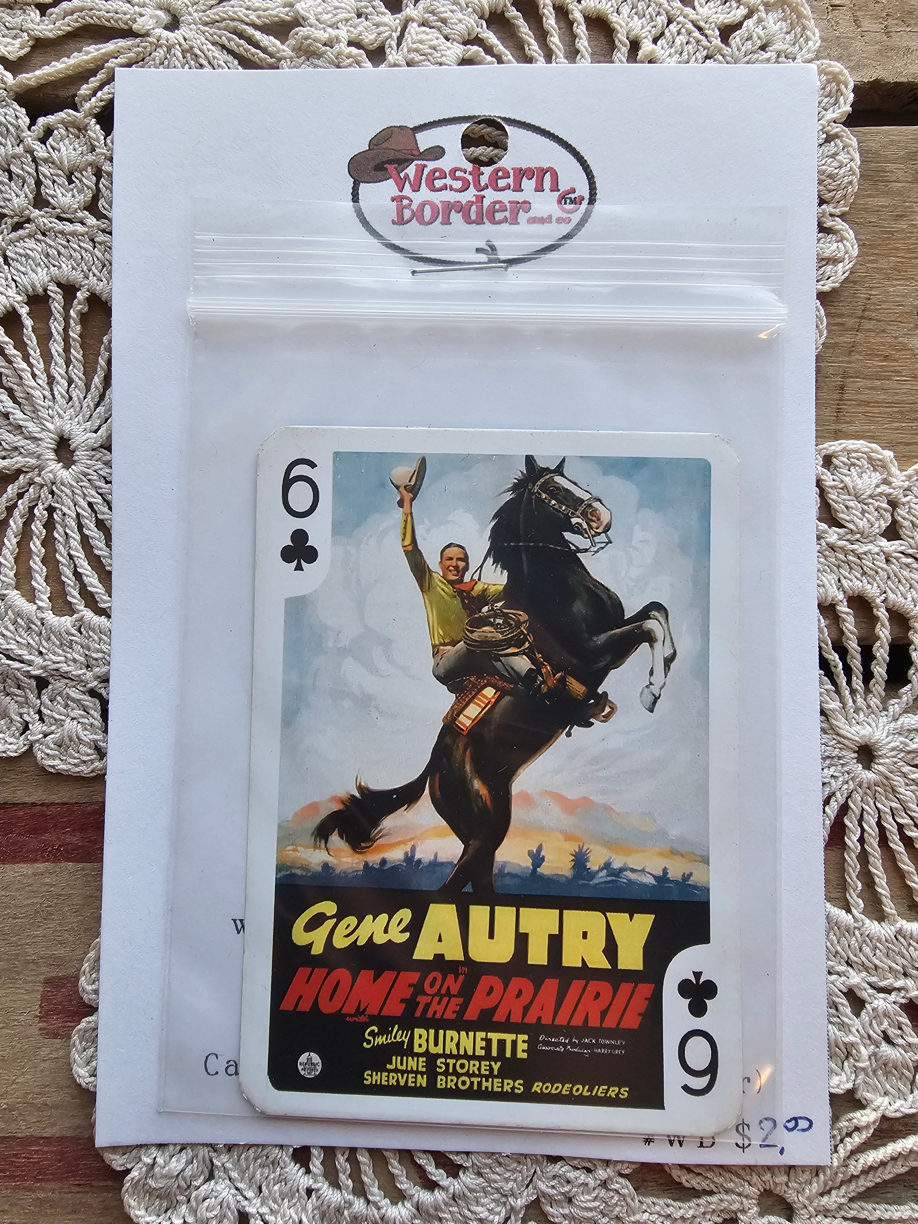 Designer Player Cards for Decoration on any Hats (Gene Autry Home on the Prairie)