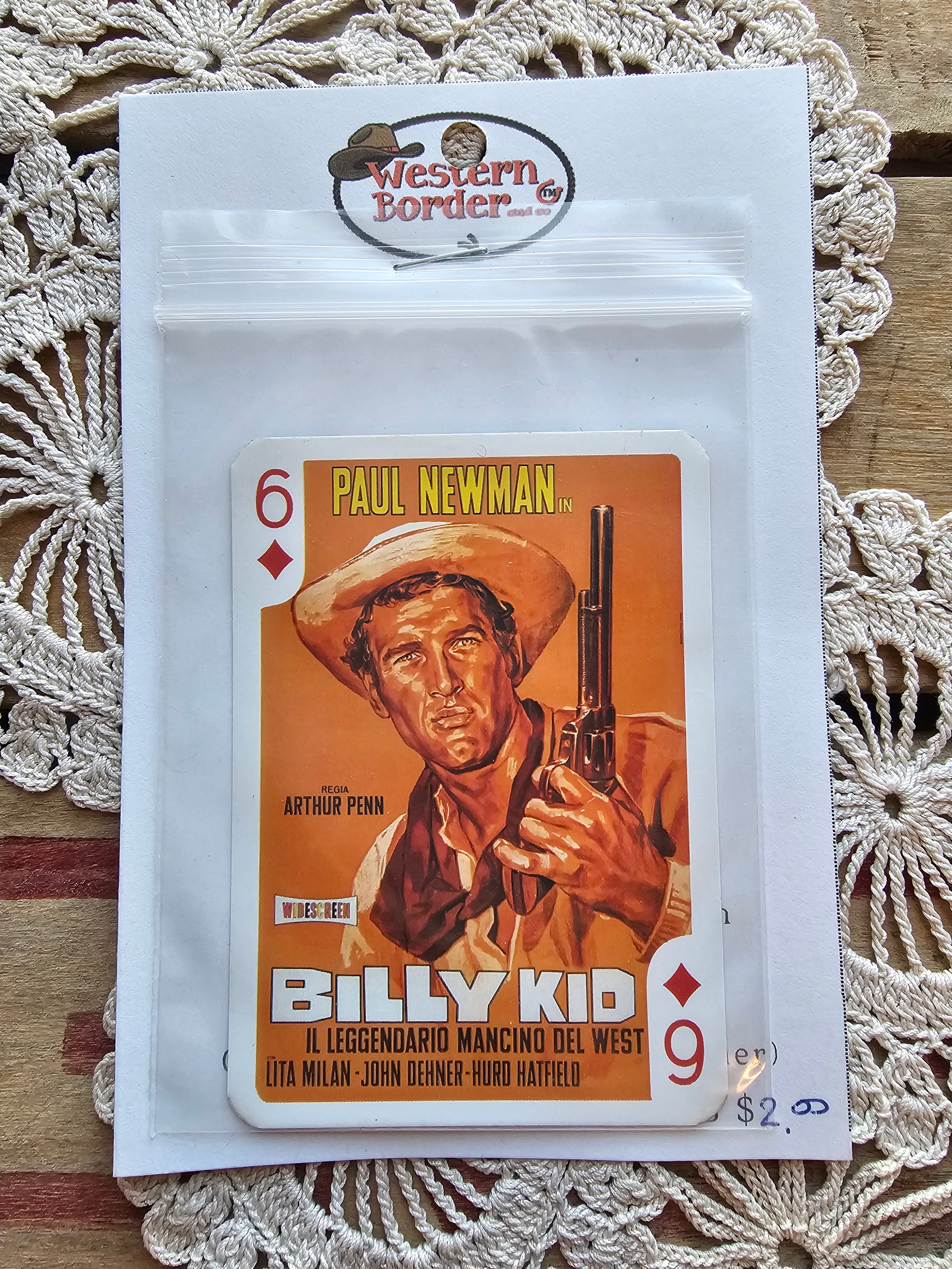 Designer Player Cards for Decoration on any Hats (Paul Newman Billy Kid)