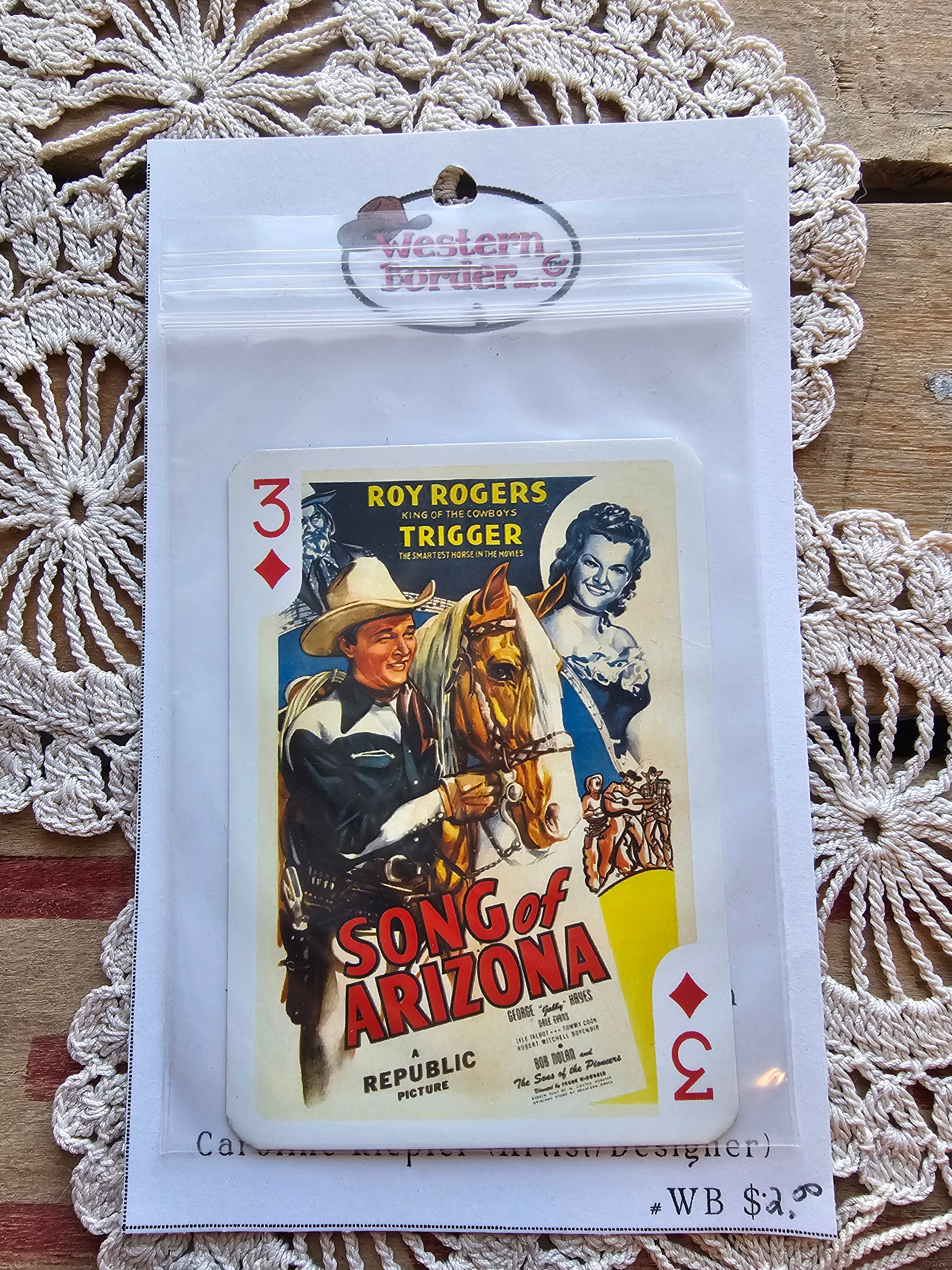 Designer Player Cards for Decoration on any Hats (Roy Rogers Song of Arizona)