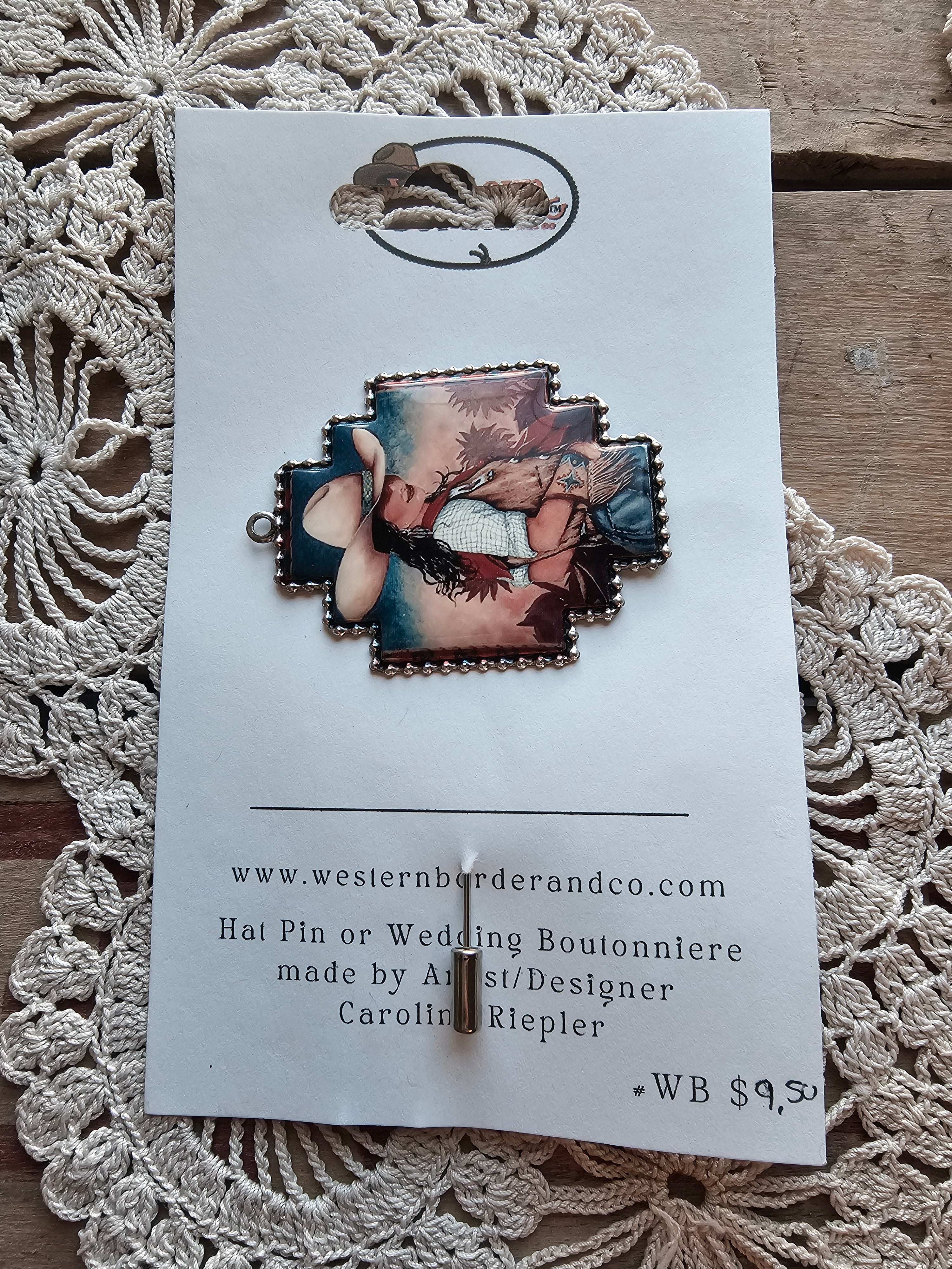 Hat Pin with Retro Cowgirl