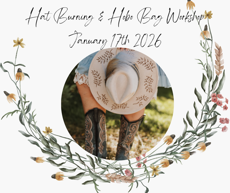Hat or Hobo Bag Burning Workshop  17th January refreshments and facility sponsored by Sheri Fritz Remax Alliance