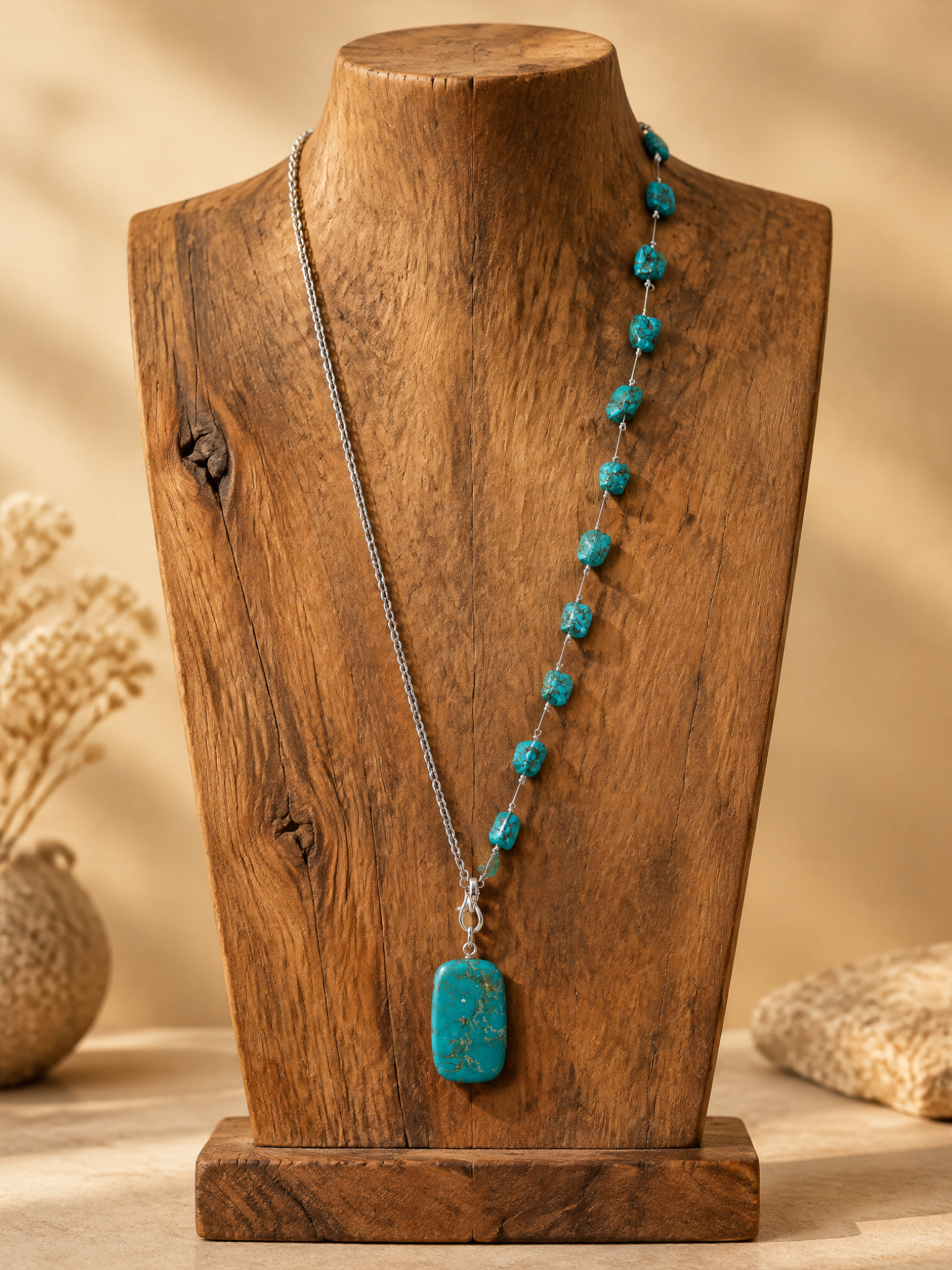 Turquoise Floating Necklace - Designed by Caroline Riepler