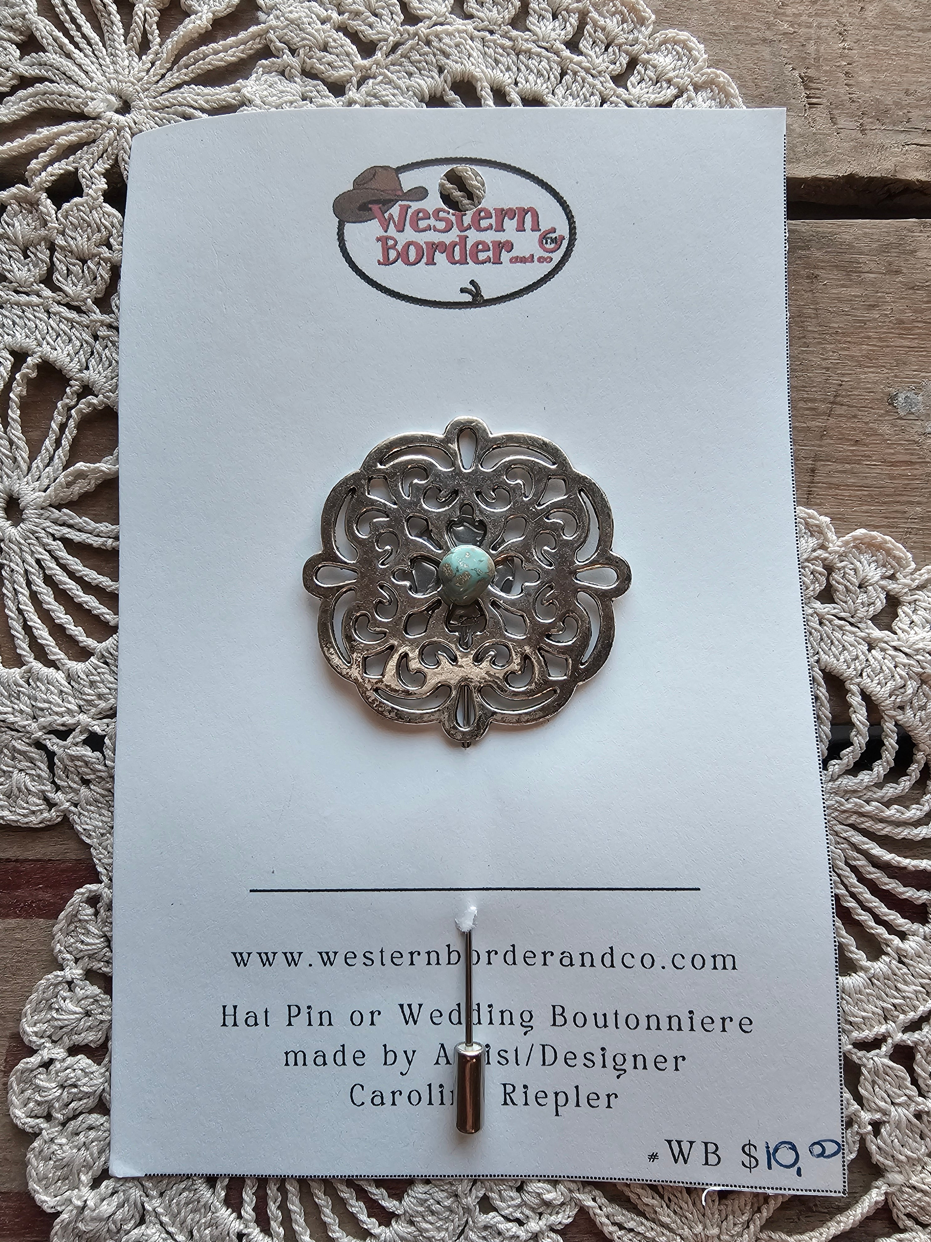 Hat Pin with Silver Design