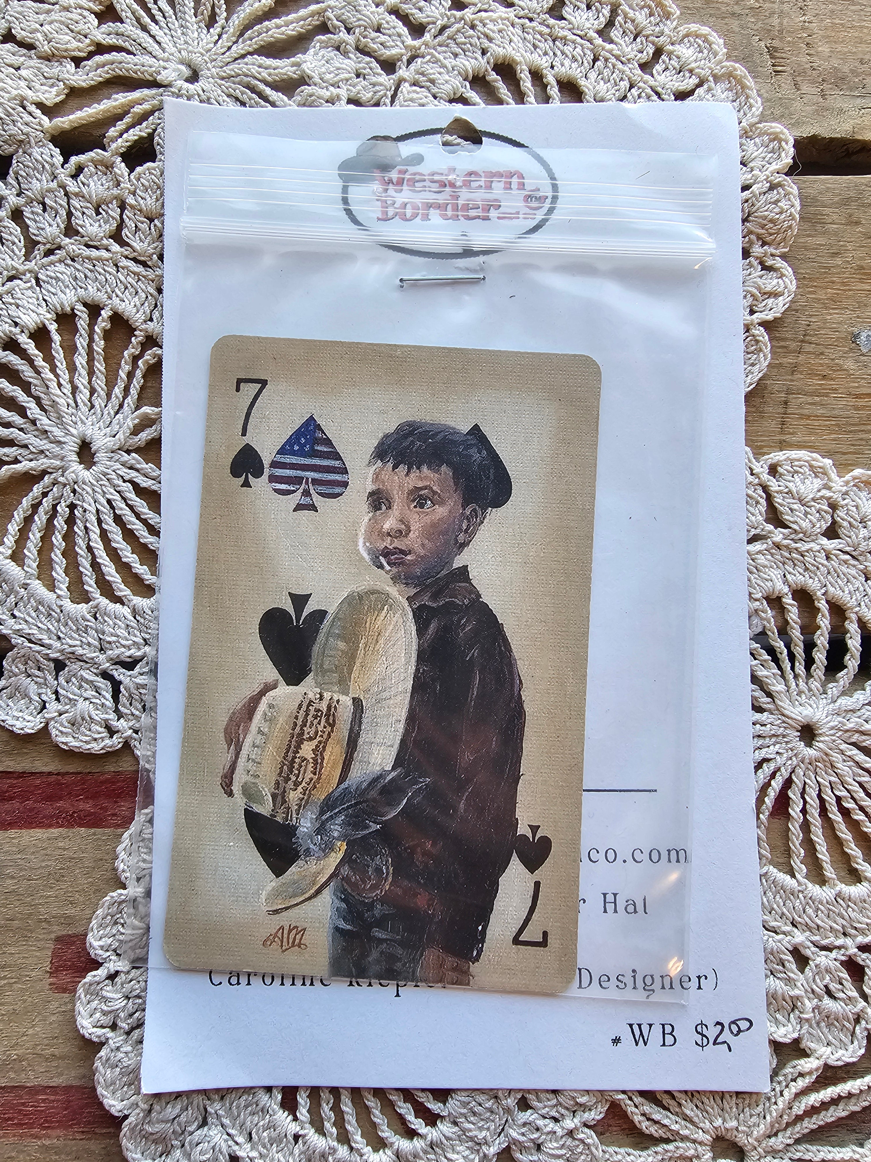 Designer Player Cards for Decoration on any Hats (Latino Girl)