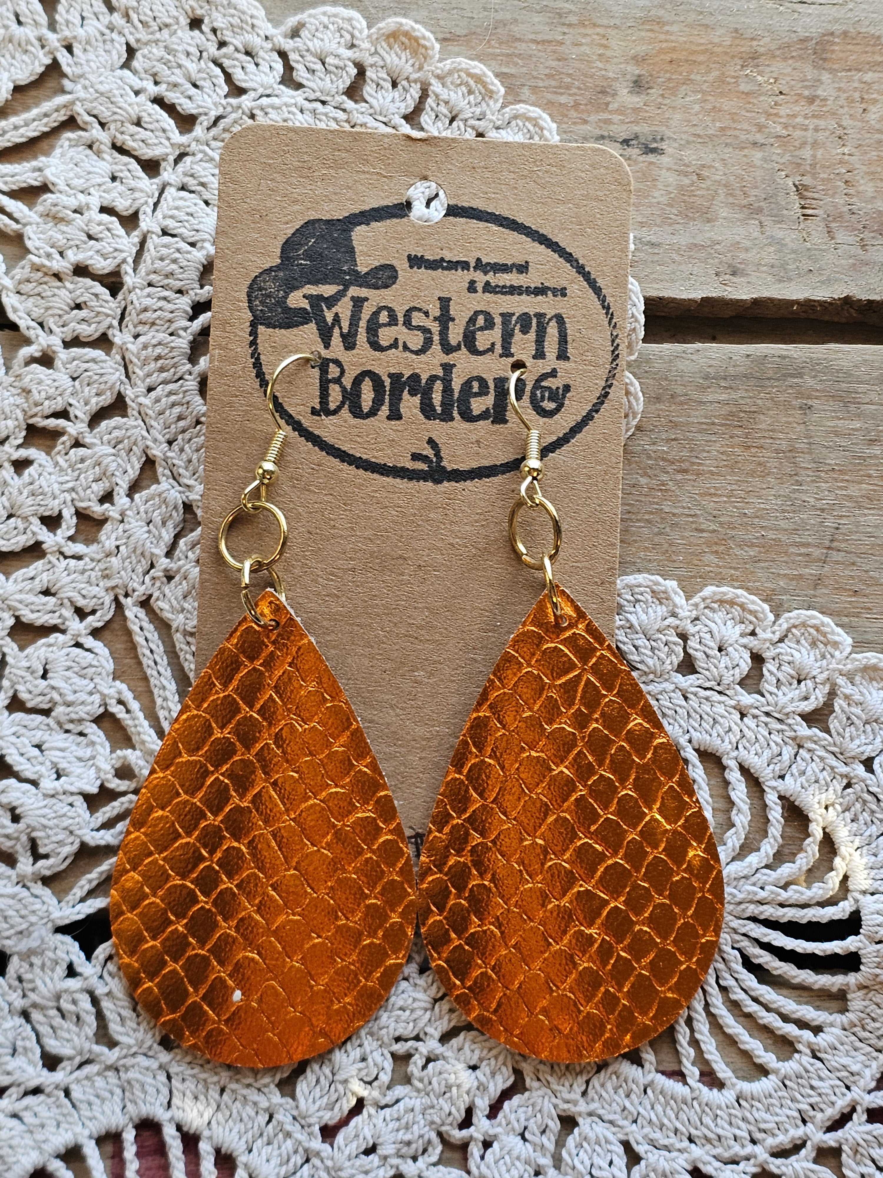 Tear Drop Earring sparkle Orange