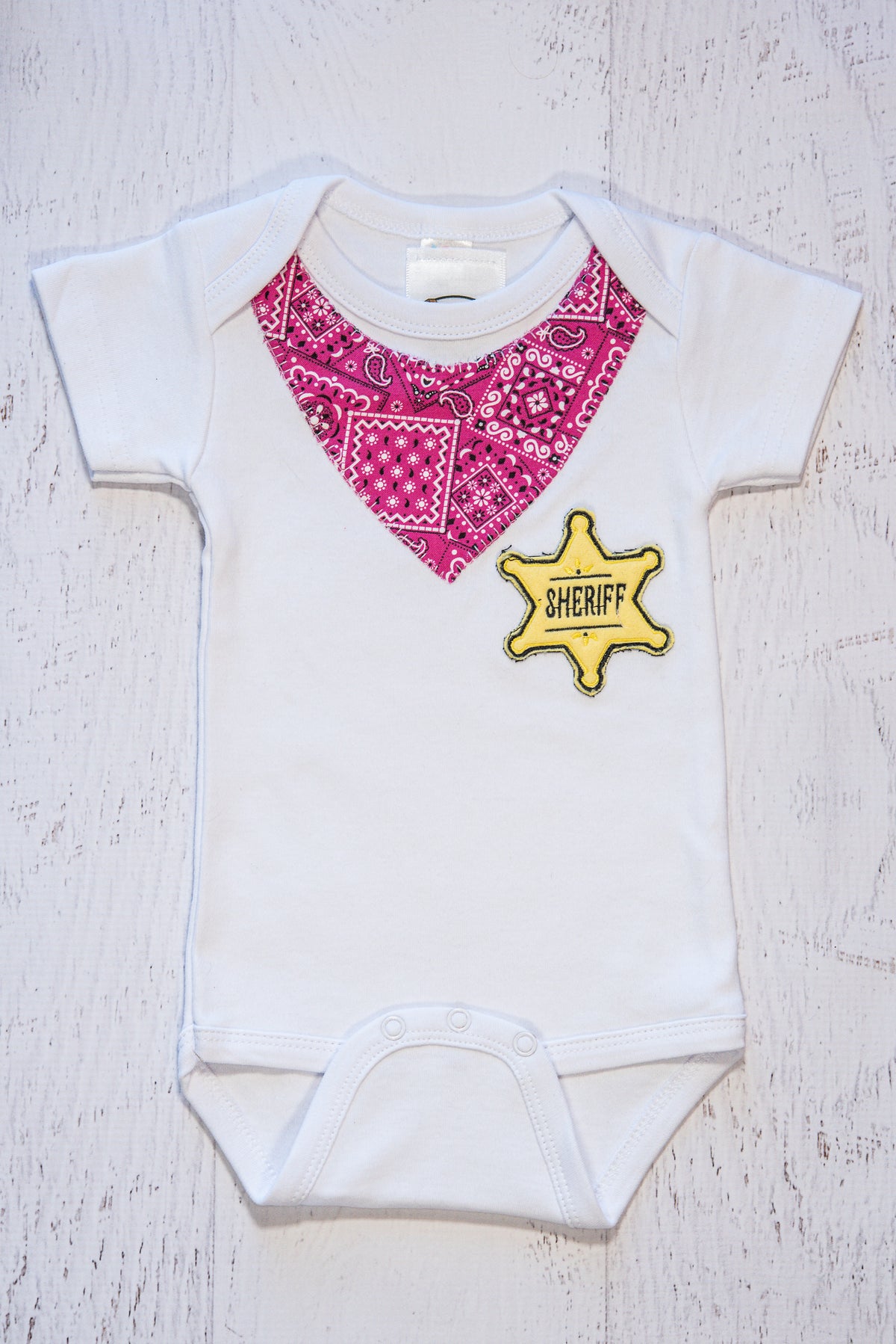 Sheriff Girl Creeper with Pink Bandanna - Western Border and Co