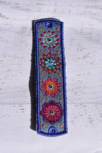 Water with Color Burst Embroidered Fabric Bracelet - Western Border and Co