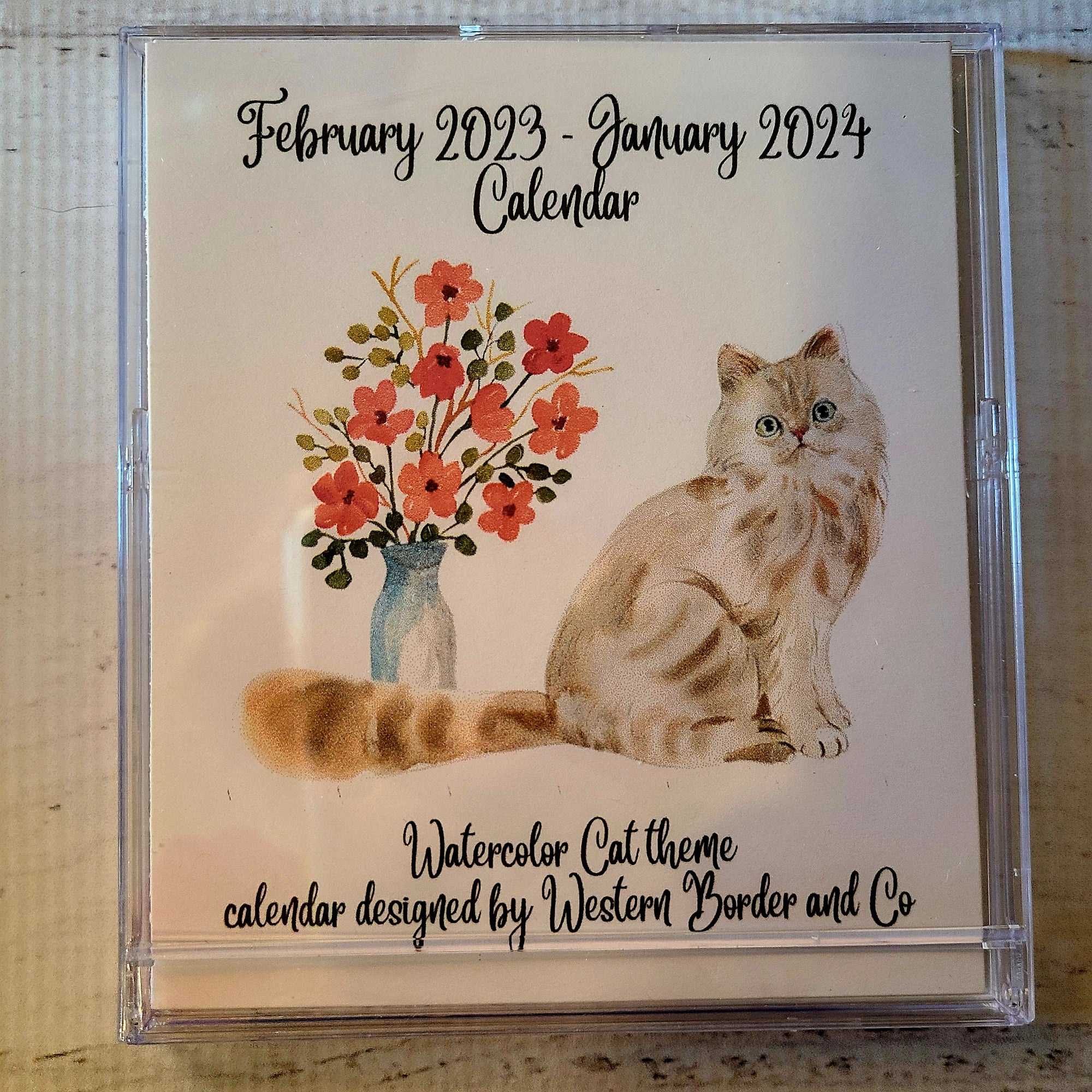 Cat Theme Watercolor CD Calendar